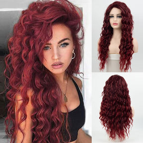 Dealzy™ BurgundyWig: Peruvian Straight Lace Frontal Wig in 99J Burgundy